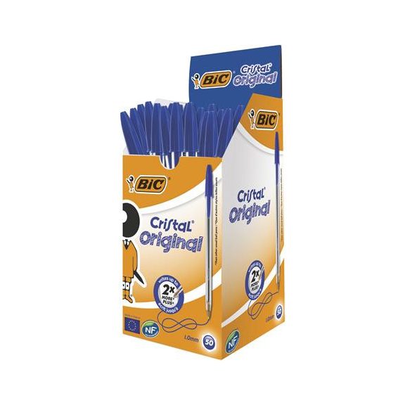 Golyóstoll, 0,32mm, kupakos, BIC "Cristal Original", kék Golyóstoll, 0,32mm, kupakos, BIC "Cristal Original", kék