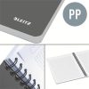 Spirálfüzet, A5, kockás, 90 lap, PP borító, LEITZ "Office", szürke-piros