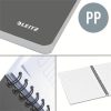Spirálfüzet, A5, vonalas, 90 lap, PP borító, LEITZ "Office", szürke-piros