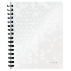   Spirálfüzet, A5, kockás, 80 lap, LEITZ "Wow", fehér