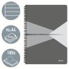 Spirálfüzet, A4, vonalas, 90 lap, laminált karton borító, LEITZ "Office", szürke