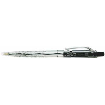 Golyóstoll, 0,25 mm, nyomógombos, FLEXOFFICE "Jonat", fekete