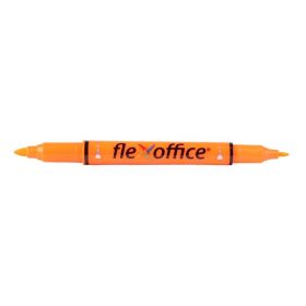   Szövegkiemelő, 1,0/4,0 mm, kétvégű, FLEXOFFICE "HL01", narancs