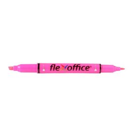   Szövegkiemelő, 1,0/4,0 mm, kétvégű, FLEXOFFICE "HL01", rózsaszín