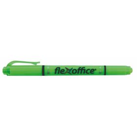   Szövegkiemelő, 1,0/4,0 mm, kétvégű, FLEXOFFICE "HL01", zöld