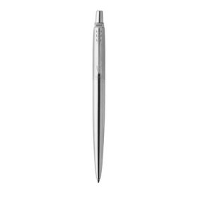  Golyóstoll, 0,7 mm, nyomógombos, ezüst színű klip, rozsdam. acél tolltest, PARKER "Royal Jotter", kék