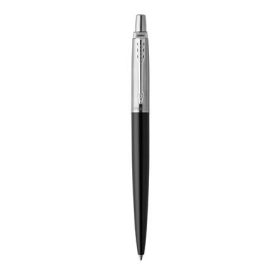   Golyóstoll, 0,7 mm, ezüst színű klip, bond street fekete tolltest, PARKER, "Royal Jotter", kék