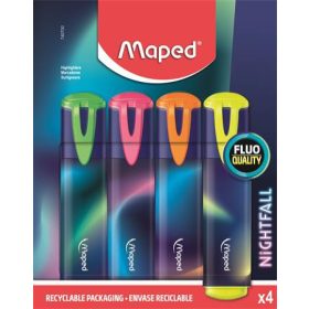   Szövegkiemelő készlet, 1-5 mm, MAPED "Nightfall", 4 különböző szín
