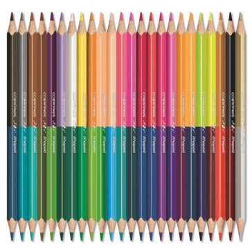 Színes ceruza készlet, háromszögletű, kétvégű, MAPED "Color'Peps Duo", 48 különböző szín