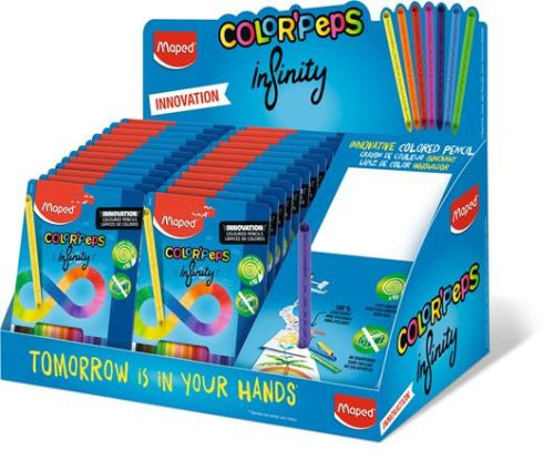 Színes ceruza display, karton, asztali, MAPED "Color'Peps INFINITY", feltöltött