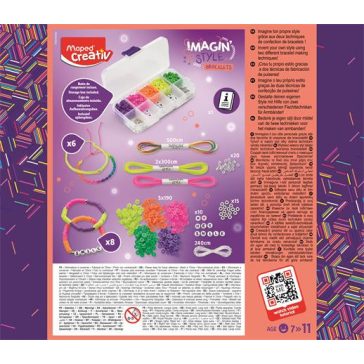 Karkötő készítő készlet, neon, MAPED CREATIV "Imagin' Style"
