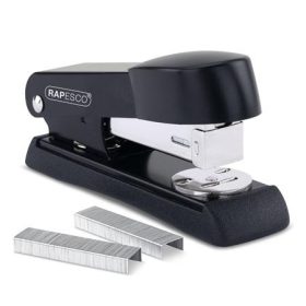   Tűzőgép, 24/6, 26/6, 20 lap, fém, RAPESCO "Minno Half-Strip", fekete