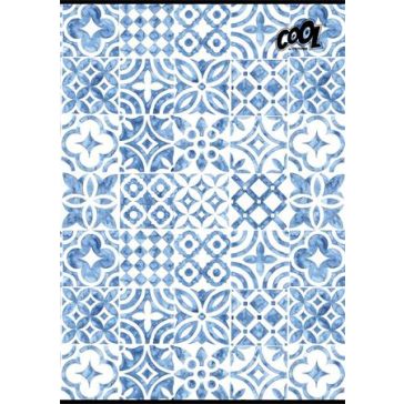   Füzet, tűzött, A4, kockás, 80 lap, COOL BY VICTORIA "Mediterrain patterns"