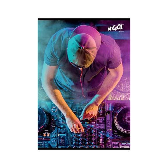 Füzet, tűzött, A5, kockás, 96 lap, COOL BY VICTORIA, "DJ" Füzet, tűzött, A5, kockás, 96 lap, COOL BY VICTORIA, "DJ"
