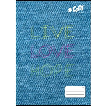 Füzet, tűzött, A4, kockás, 32 lap, COOL BY VICTORIA, "Live-love-hope", "87-32"