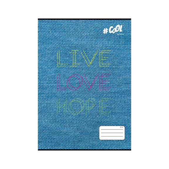 Füzet, tűzött, A4, kockás, 32 lap, COOL BY VICTORIA, "Live-love-hope", "87-32" Füzet, tűzött, A4, kockás, 32 lap, COOL BY VICTORIA, "Live-love-hope", "87-32"