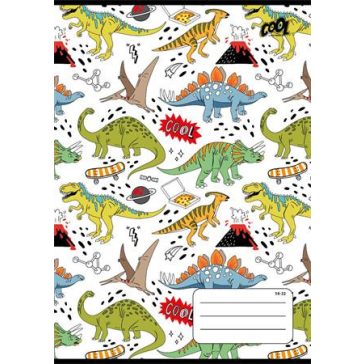   Füzet, tűzött, A5, vonalas, 32 lap, 1. osztály, COOL BY VICTORIA "Dinosaurus world", "14-32"