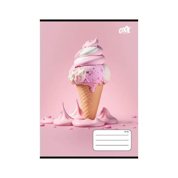 Füzet, tűzött, A5, vonalas, 32 lap, 4-8. osztály, COOL BY VICTORIA "Sweet pink", "21-32"