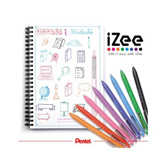 Golyóstoll, 0,35 mm, nyomógombos, PENTEL "iZee", kék Golyóstoll, 0,35 mm, nyomógombos, PENTEL "iZee", kék