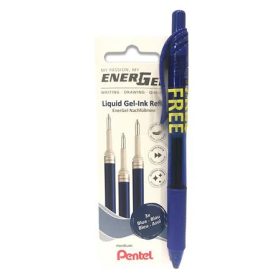   Zseléstollbetét csomag, 0,35 mm, PENTEL"EnerGel LR7", ajándék zseléstollal, kék
