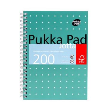 Spirálfüzet, A5, vonalas, 100 lap, PUKKA PAD, "Metallic Jotta"