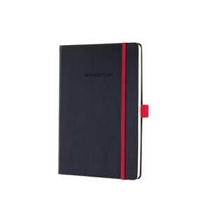   Jegyzetfüzet, exkluzív, A5, kockás, 97 lap, keményfedeles, SIGEL "Conceptum Red Edition", fekete-piros