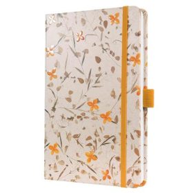   Jegyzetfüzet, exkluzív, 135x203 mm, vonalas, 87 lap, keményfedeles, SIGEL "Jolie" Bloom Orange