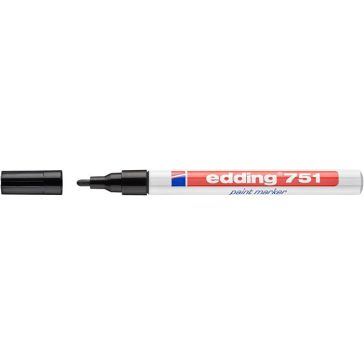 Lakkmarker, 1-2 mm, EDDING "751", fekete