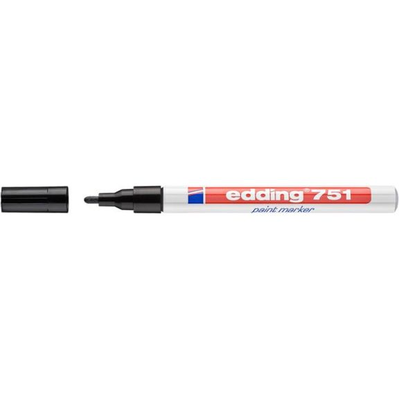Lakkmarker, 1-2 mm, EDDING "751", fekete