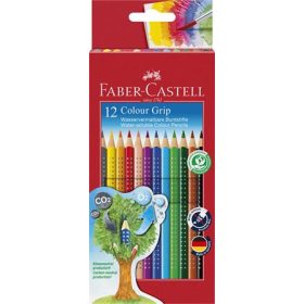   Színes ceruza készlet, háromszögletű, FABER-CASTELL "Grip 2001", 12 különböző szín