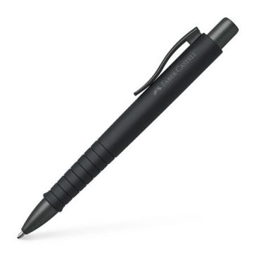 Golyóstoll, 1 mm, XB, nyomógombos tolltest, fekete tolltest, FABER-CASTELL "Poly Ball Urban", kék