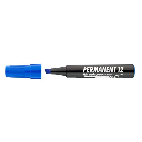 Alkoholos marker, 1-4 mm, vágott, ICO "Permanent 12", kék Alkoholos marker, 1-4 mm, vágott, ICO "Permanent 12", kék