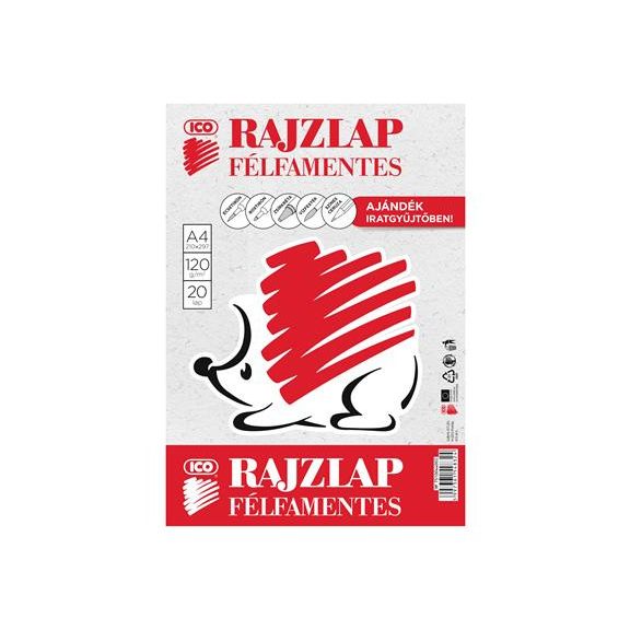 Rajzlap, félfamentes, A4, 120 g/m2, ICO "Süni" Rajzlap, félfamentes, A4, 120 g/m2, ICO "Süni"