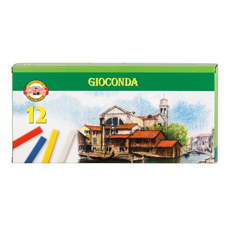 Pasztellkréta, kemény, KOH-I-NOOR "Gioconda 8112/6", 12 különböző szín