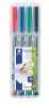 Alkoholmentes marker készlet, OHP, 0,6 mm, STAEDTLER "Lumocolor® 316 F", 4 különböző szín