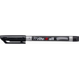   Alkoholos marker, 0,7 mm, kúpos, STABILO "Write-4-all", fekete