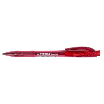   Golyóstoll, 0,38 mm, nyomógombos, STABILO "Liner 308", piros