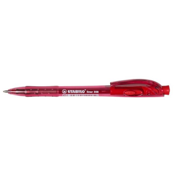 Golyóstoll, 0,38 mm, nyomógombos, STABILO "Liner 308", piros Golyóstoll, 0,38 mm, nyomógombos, STABILO "Liner 308", piros