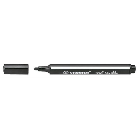 Filctoll, 1,5-2 mm, rugós hegy, STABILO "Trio Scribbi", fekete Filctoll, 1,5-2 mm, rugós hegy, STABILO "Trio Scribbi", fekete