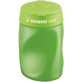   Hegyező, háromlyukú, tartályos, jobbkezes, STABILO "Easy", zöld