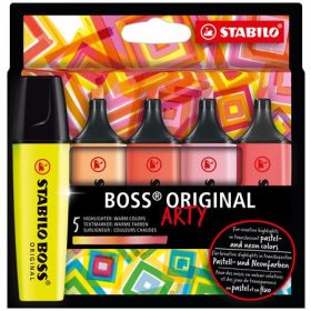   Szövegkiemelő készlet, 2-5 mm, STABILO "BOSS original Arty", 5 meleg szín