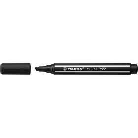  Filctoll, 1-5 mm, vágott hegy, STABILO "Pen 68 MAX", fekete