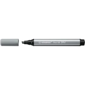   Filctoll, 1-5 mm, vágott hegy, STABILO "Pen 68 MAX", középszürke