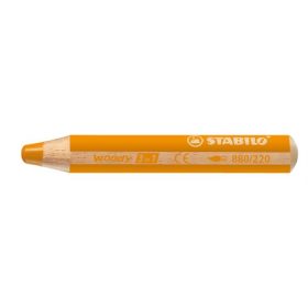   Színes ceruza, kerek, vastag, STABILO "Woody 3 in 1", narancssárga