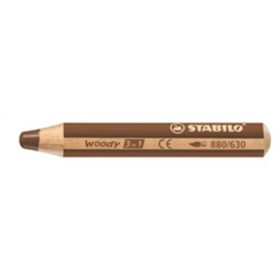   Színes ceruza, kerek, vastag, STABILO "Woody 3 in 1", barna