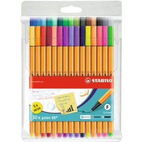   Tűfilc készlet, 0,4 mm, STABILO "Point 88", 25+5 különböző szín