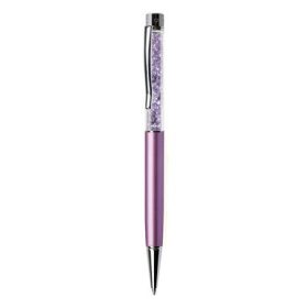   Golyóstoll, világoslila, felül világoslila SWAROVSKI® kristállyal töltve, 14 cm, ART CRYSTELLA®