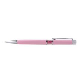   Golyóstoll, Crystals from SWAROVSKI®, rózsaszín, középen pink kristályokkal töltve, ART CRYSTELLA®, 14cm