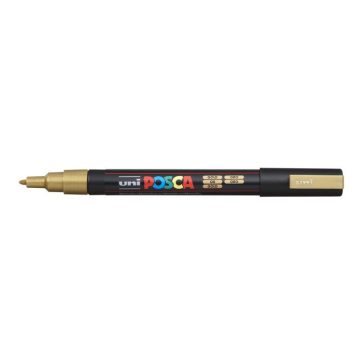 Dekormarker, 0,9-1,3 mm, UNI "Posca PC-3M", arany