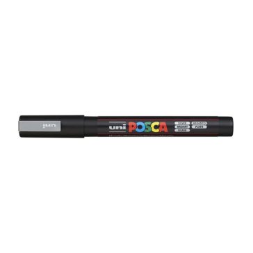 Dekormarker, 0,9-1,3 mm, UNI "Posca PC-3M", ezüst